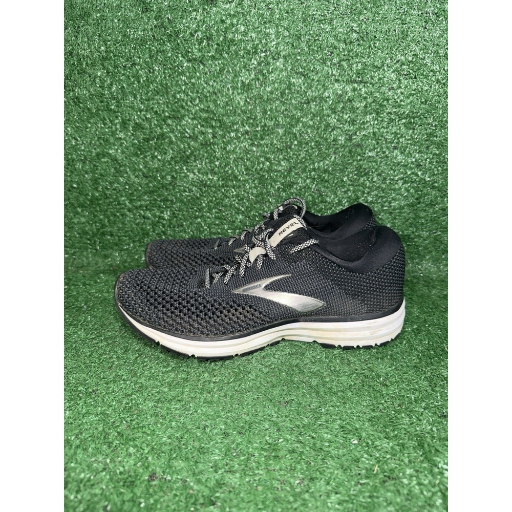 Brooks Womens Size 8 Revel 2 Black Silver Running Shoes Walking Comfort Sneakers - Picture 4 of 9